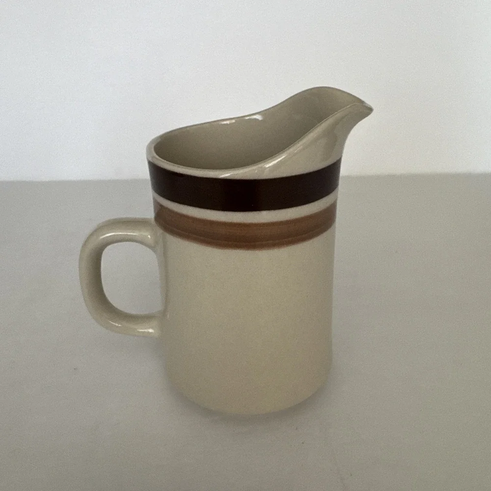 Trend‎ Choc Creamer & Sugar Bowl with Lid Stone Ware Japan 3 Piece Set Vintage
